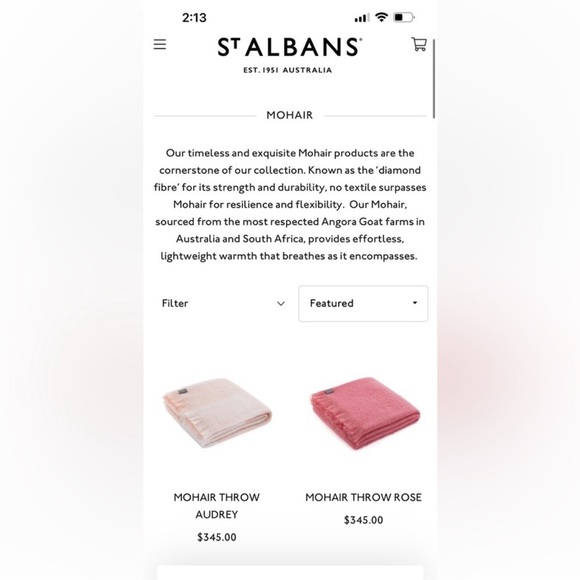 St Albans Mohair Grey Throw Fringe 49" x 70" - Picture 13 of 14